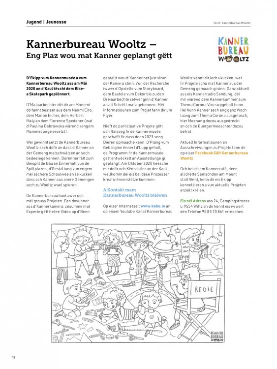 Kannerbureau Artikel - Zeitung Wooltz September 2020